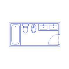 Layouts Bathrooms Primary Bidet 1 Wall Digital Sketch Svg Design, Free Vectors File